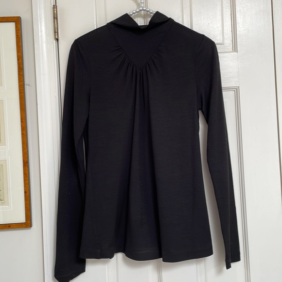 TORY BURCH - BLACK LIGHTWOOL TOP - Picture 5 of 9